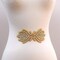 6.25 Inch Gold Rhinestone Beaded Modern Bow Applique Iron On Patch for Garment Embellishment